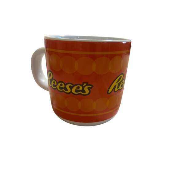 Reeses Licensed Orange Coffee Mug Galerie Hershey Product Polka Dots NWOT - Picture 3 of 4
